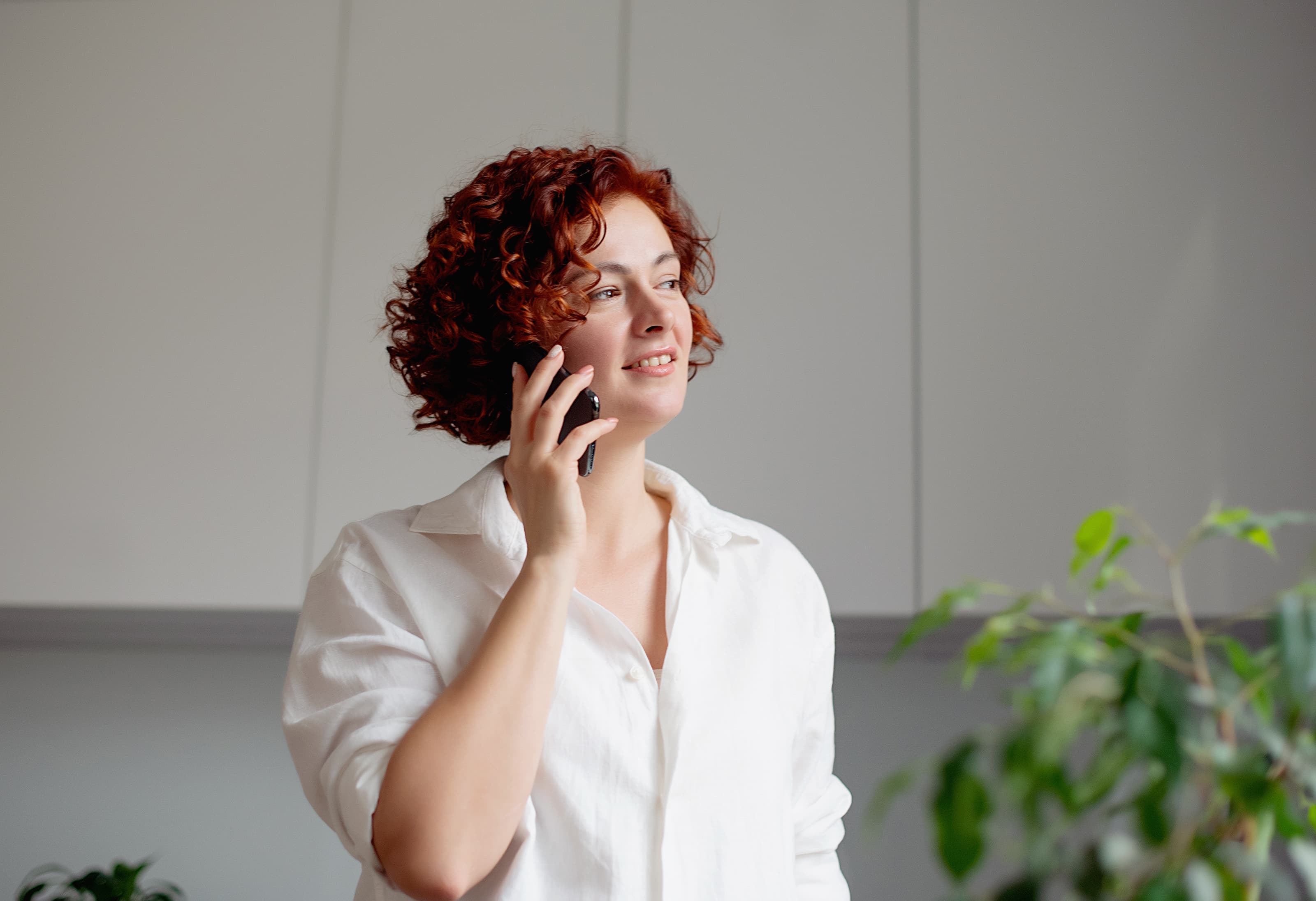 Woman talking on phone